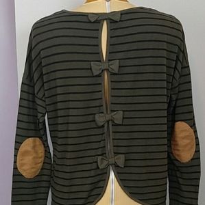 Altar'd States Bow Open Back Sweater